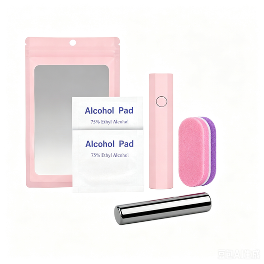Negleverktøysett – Neglelampe + Cat Eye-magnet + Mini neglefil + Rensepads for negler