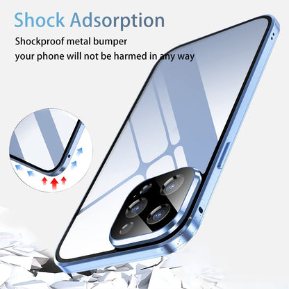 Magnetic double-sided privacy glass phone case for iPhone series