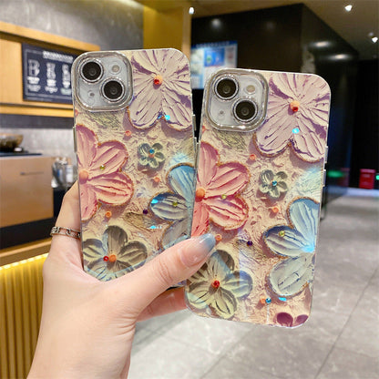 💥Limited time 50% off🔥Oil Painting Flower iPhone Case with Lens Protector Film