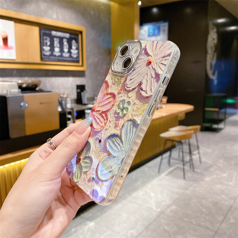 💥Limited time 50% off🔥Oil Painting Flower iPhone Case with Lens Protector Film