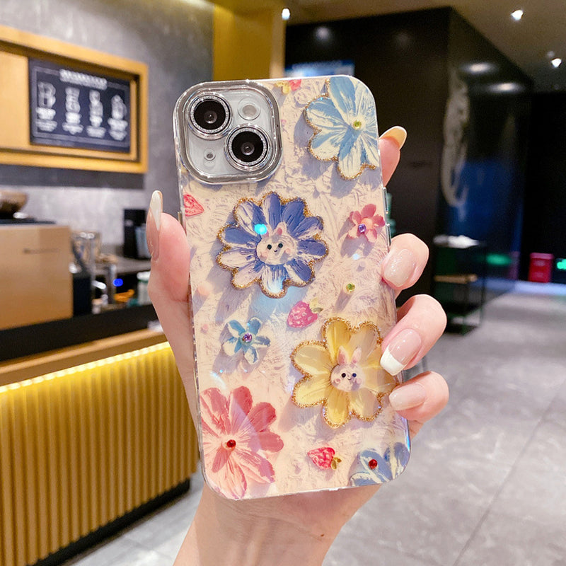 💥Limited time 50% off🔥Oil Painting Flower iPhone Case with Lens Protector Film