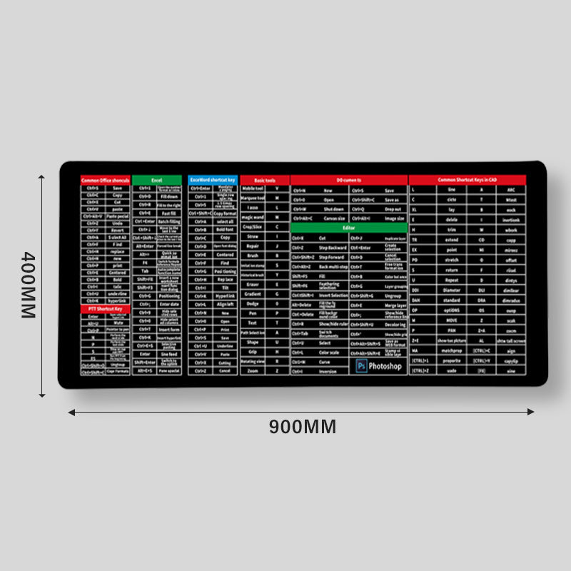 🎅Early Xmas Sales - 50% OFF🔥Quick Key Super Large Anti-slip Keyboard Pad - with Office Software Shortcuts Pattern