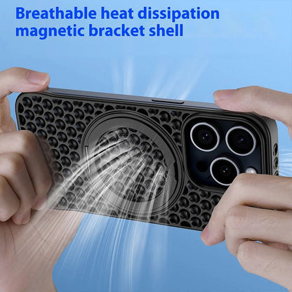 Honeycomb Heat Dissipation Case with Kickstand for iPhone