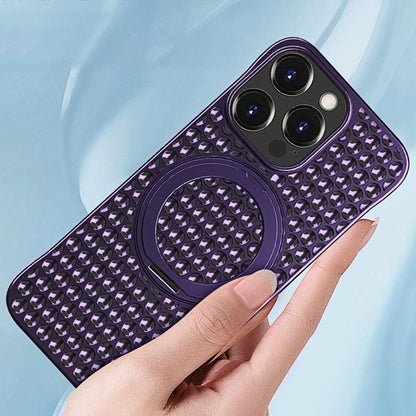 Honeycomb Heat Dissipation Case with Kickstand for iPhone