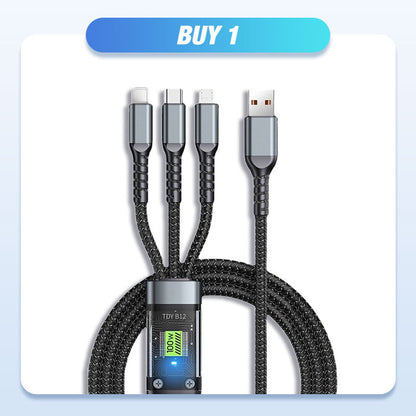 💥🎅Limited Holiday Sales - 50% OFF🔥Transparent Luminous 3-in-1 Super Fast Charging Cable