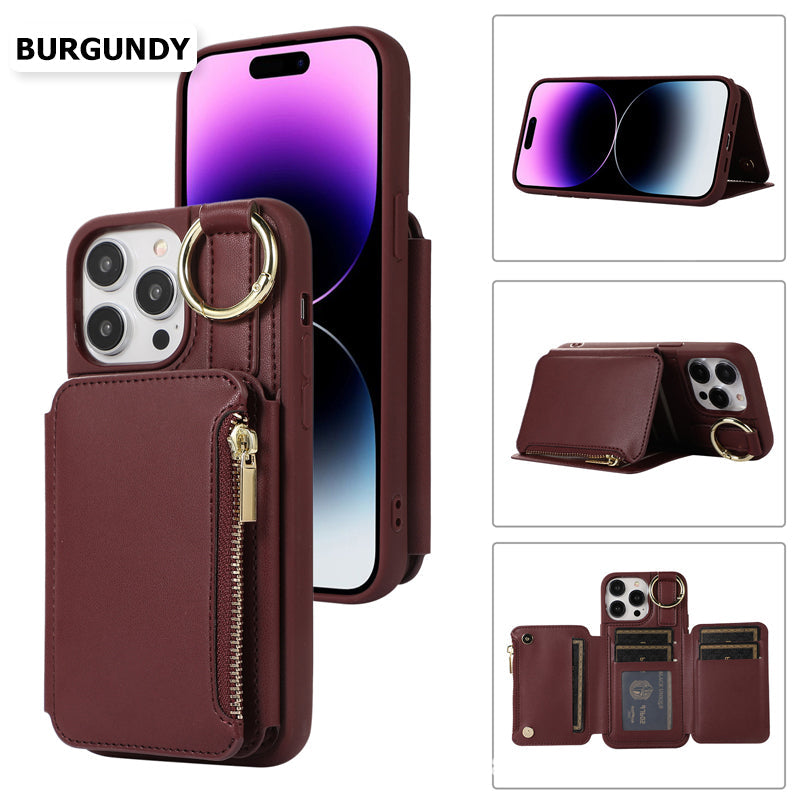 Lanyard Shockproof Phone Case with Ring & Card Holder