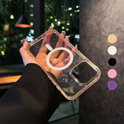 Sparkling Magnetic Clear Phone Case - Support Wireless Charging