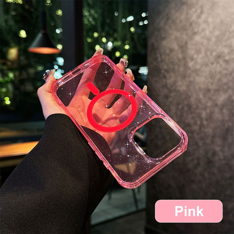 Sparkling Magnetic Clear Phone Case - Support Wireless Charging