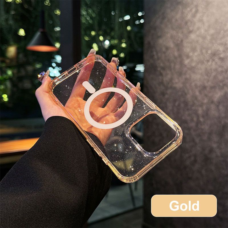 Sparkling Magnetic Clear Phone Case - Support Wireless Charging