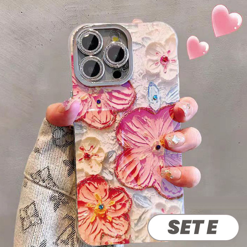 🔥Limited Time 50% OFF🔥Cute Oil Painting Flowers Phone Case Set for iPhone Series