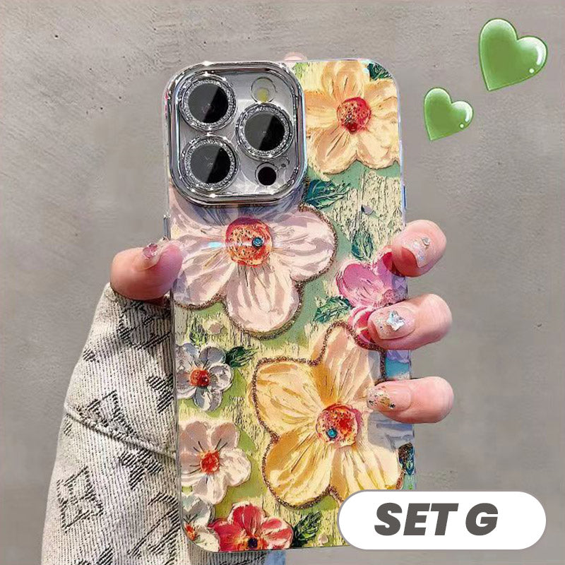 🔥Limited Time 50% OFF🔥Cute Oil Painting Flowers Phone Case Set for iPhone Series