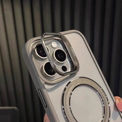 Magnetic Phone Case with Hidden Brackets & Lens Films for iPhone