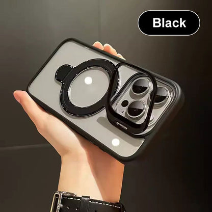 Magnetic Phone Case with Hidden Brackets & Lens Films for iPhone