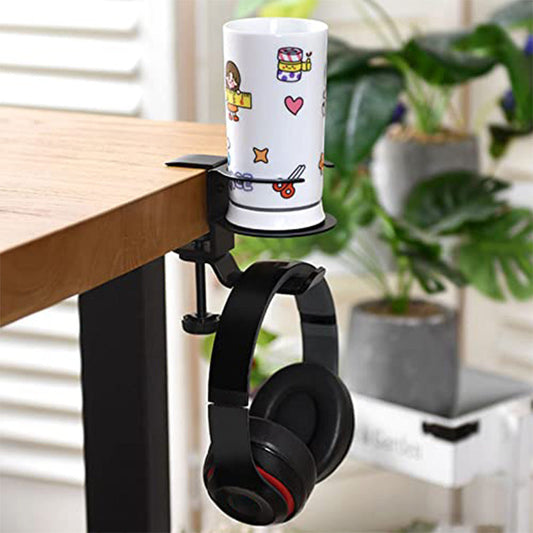 🎅Christmas -Sale🎁2 in 1 Desk Cup Holder with Headphone Hanger