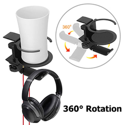 🎅Christmas -Sale🎁2 in 1 Desk Cup Holder with Headphone Hanger