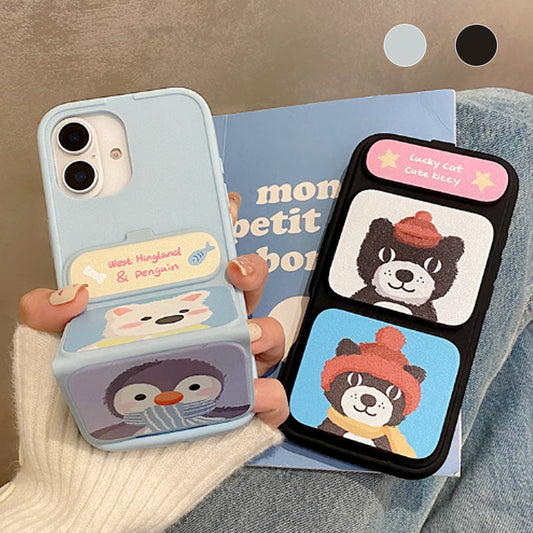 🔥Limited time 50% off🔥🐼🐼🐼Cute Shockproof Phone Case with Folding Stand