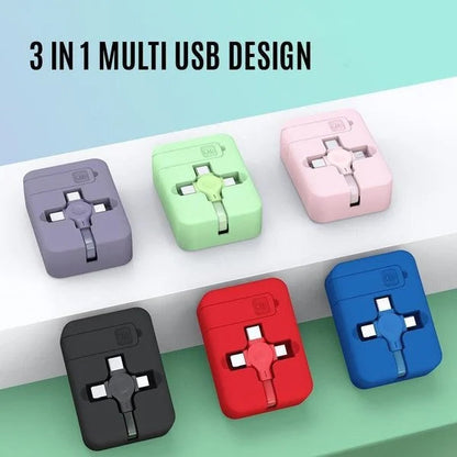 🔥Hot Sale 49% Off🔥3-in-1 (Micro USB+Type-C+Lightning) Data Cable Phone Stand⚡⚡