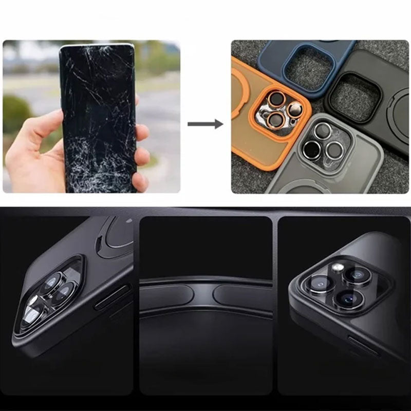 Magnetic Silicone Mobile Phone Case with Bracket for iPhone