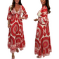 🔥Retro boho maxikjole for damer med dyp V-utringning🔥