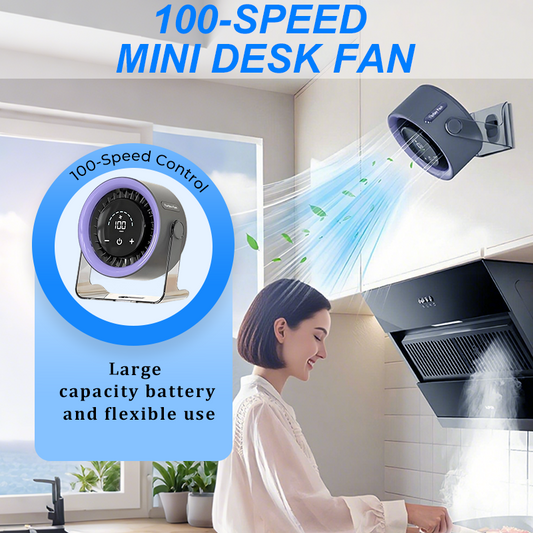 🥳2026 HOT SALE🥳💞50K+ SOLD!📊💨 50% OFF! Desk Fan – 100 speeds, LED display, 24H battery. Silent, tilt & oscillate. Designed in the UK. A summer essential! 🌀🔋