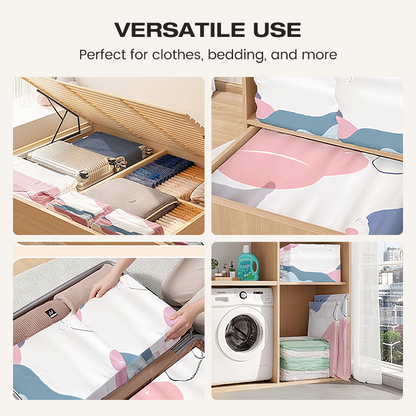🌸 SISTE DAG – KJØP 2 FÅ 1 GRATIS! 💗 3D-vakuumposer uten pumpe – Plassbesparende gjenbrukbare tetningsposer til sengetøy og klær – Sparer opptil 80 % plass ✨