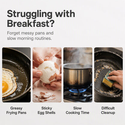 🥚 50 % RABATT NÅ!⏱️Eggkoker i mikrobølgeovn – Perfekte posjerte egg på 2 minutter, uten olje og sprutsikker – Rask, sunn og sølfri frokost 🌿
