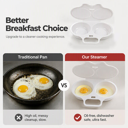 🥚 50 % RABATT NÅ!⏱️Eggkoker i mikrobølgeovn – Perfekte posjerte egg på 2 minutter, uten olje og sprutsikker – Rask, sunn og sølfri frokost 🌿