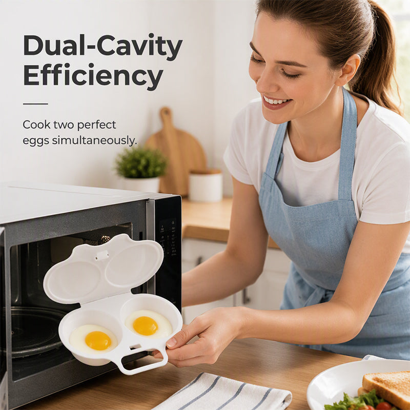 🥚 50 % RABATT NÅ!⏱️Eggkoker i mikrobølgeovn – Perfekte posjerte egg på 2 minutter, uten olje og sprutsikker – Rask, sunn og sølfri frokost 🌿